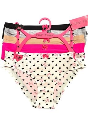 NWT•Betsey Johnson 5 pair Low Rise Line less Bikini